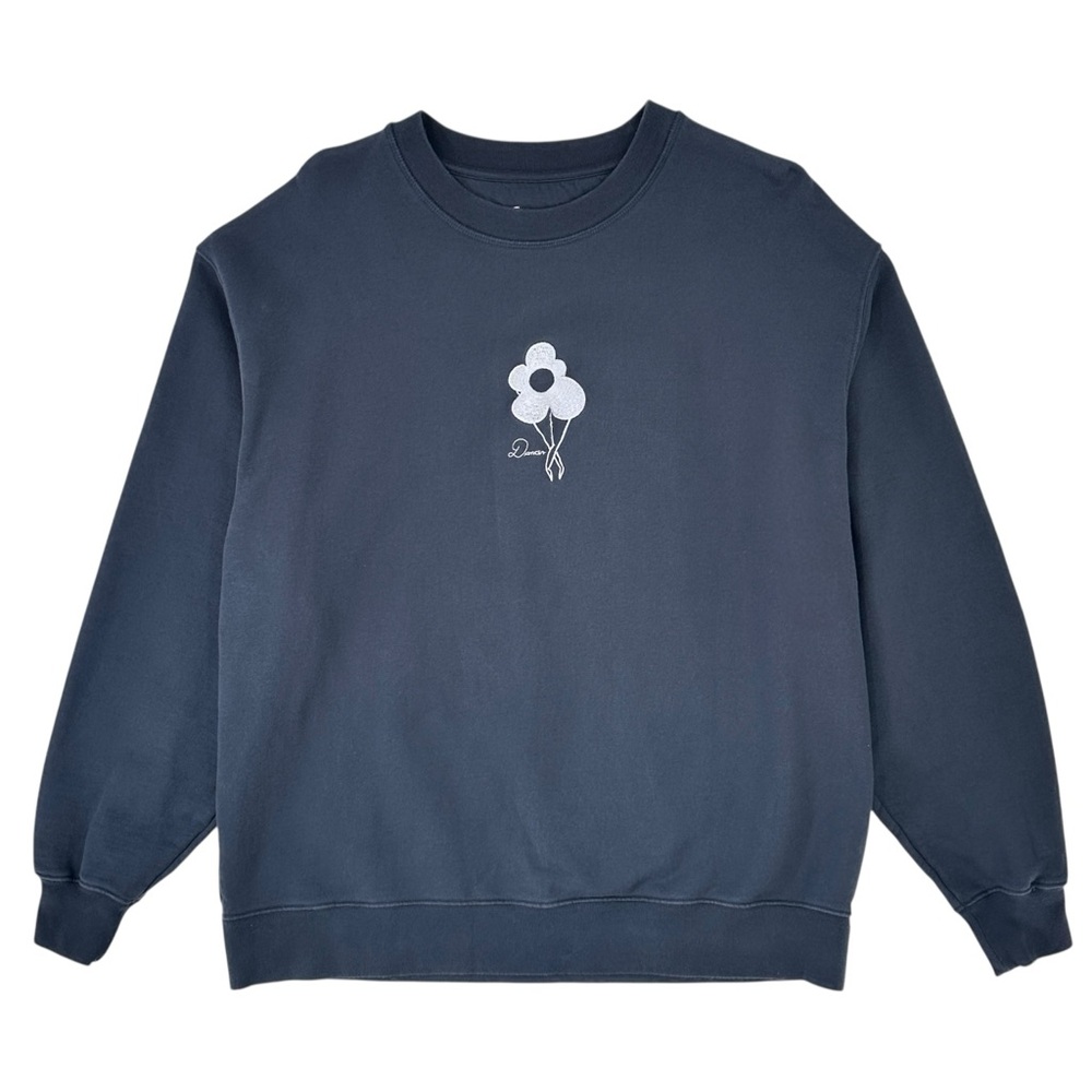 Dancer Flower Logo Crew Sweat in Dark Navy - Navy Blue Embroidered Sweatshirt